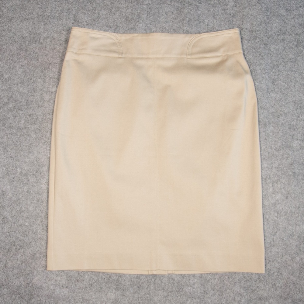 NWT Ann Taylor Petites Cream Cotton Pencil Skirt 4P Preppy Old Money Corp Chic